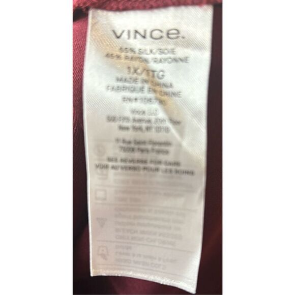 Vince Cowl Neck Cap Sleeve Silk Blend Blouse in Plum Wine NWT Size 1X - Picture 5 of 5